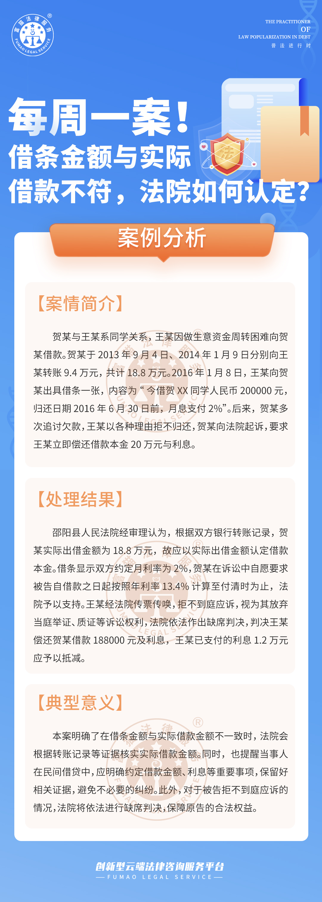 富貓法務(wù)：借條金額與實(shí)際借款不符，法院如何認(rèn)定?